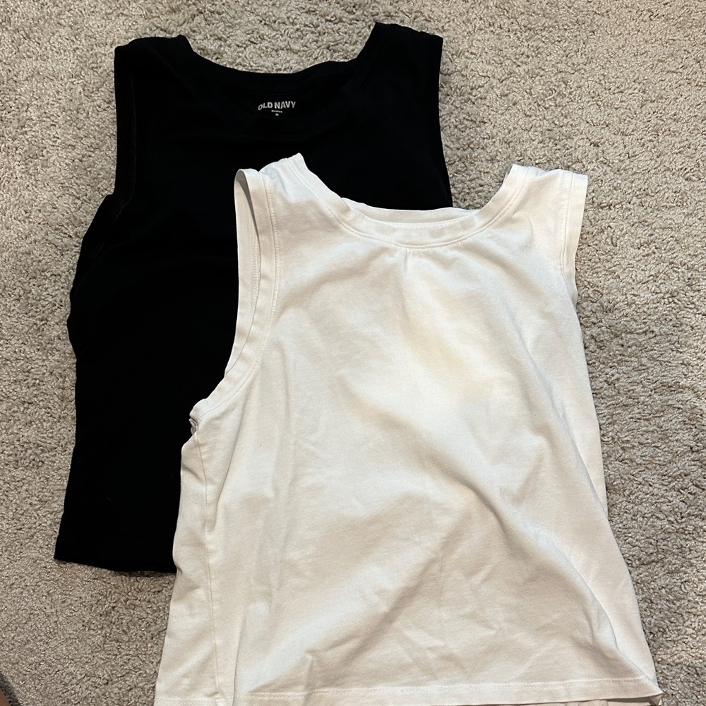 Old Navy Black and White Tank Tops